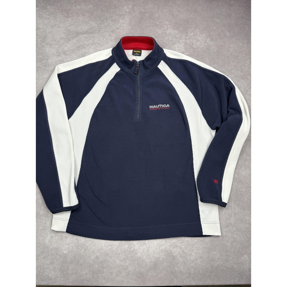 Vintage‎ Nautica Competition Pullover Mens XL Fleece Half Zip USA 90s